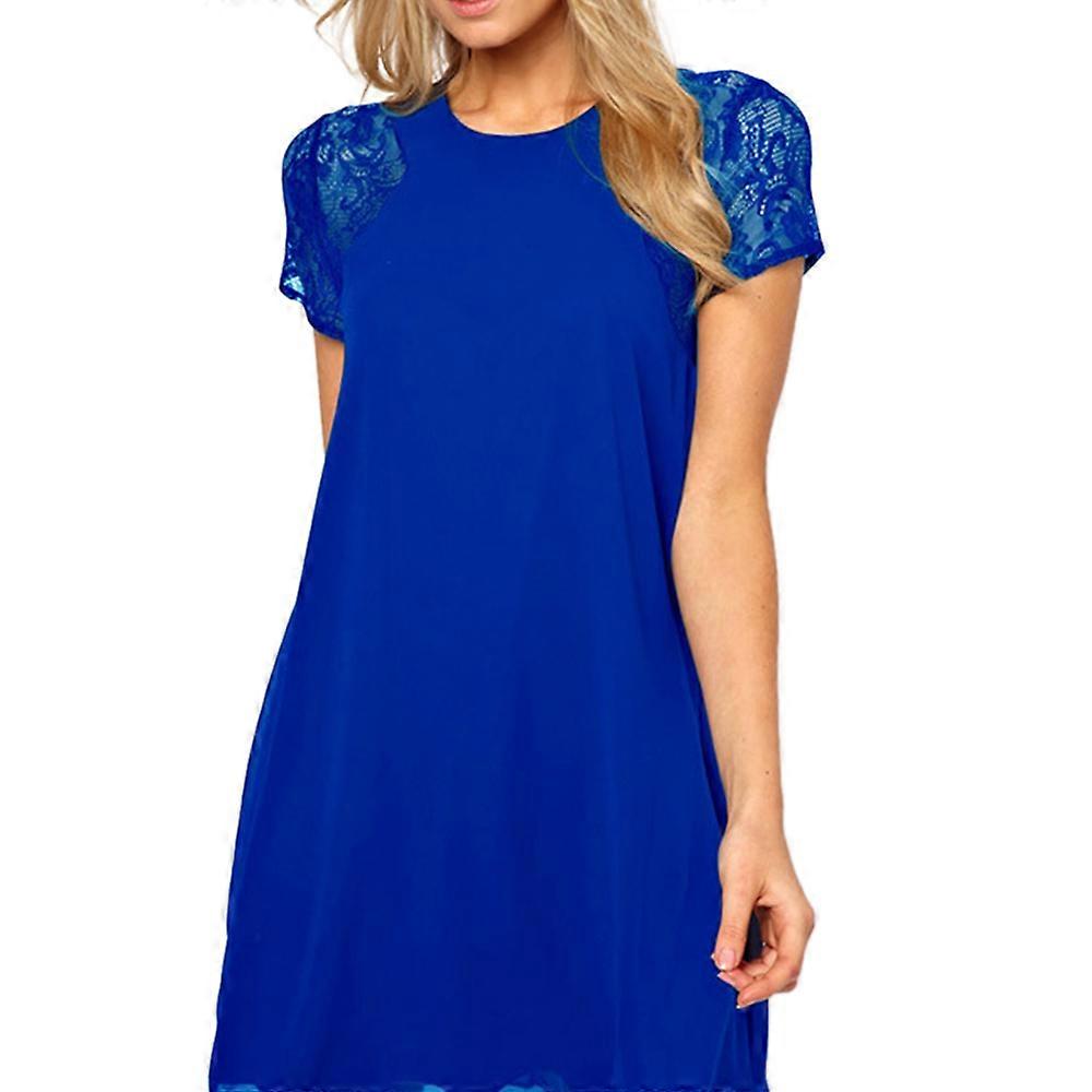 Elegant Back Slit Button Chiffon Dress