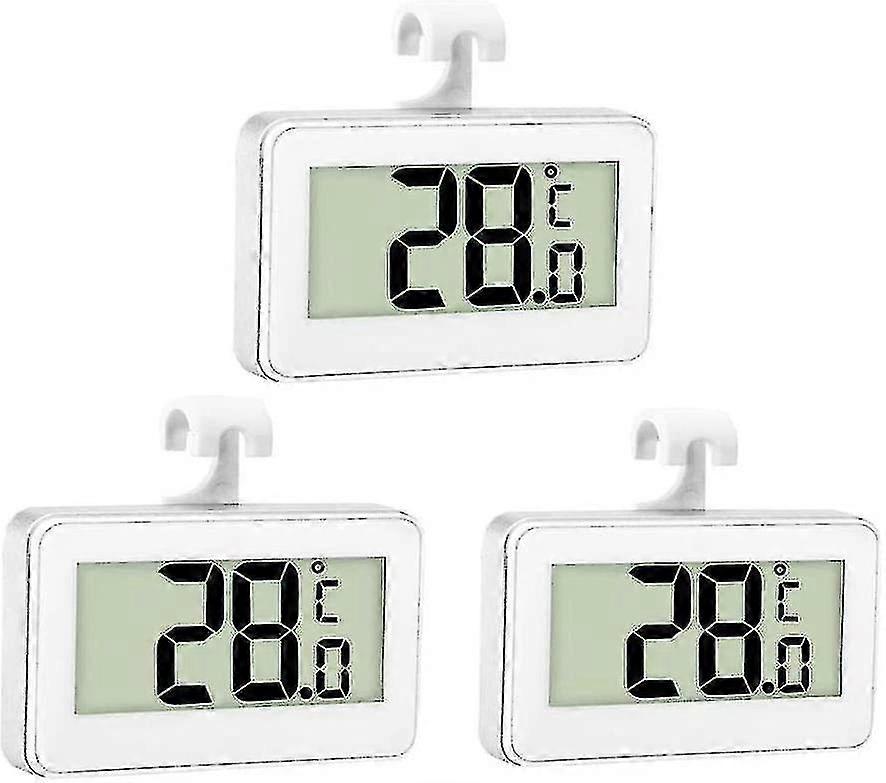 3x Fridge Thermometer Digital Thermometer Freezer Thermometer Refrigerator Room Waterproof Freezer Thermometer With Lcd Display With Hook compatible T