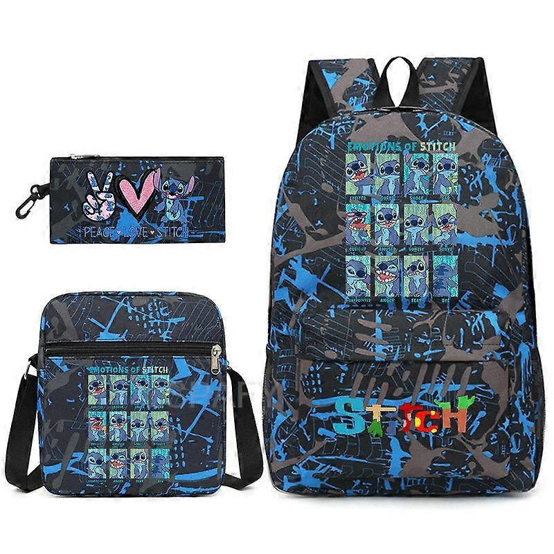 3pcs Sets Canvas Schoolbags Lilo and Stitch Girls Women Backpacks Laptop Backpack For Boys School Bags Travel Bagpack Mochila