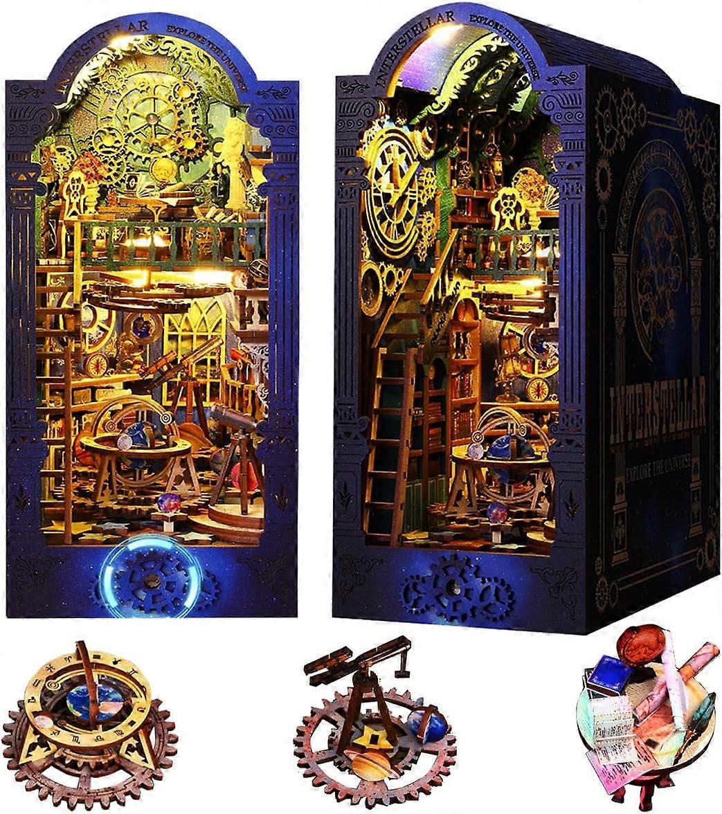 Flynn's Arcade Themed Booknook, 3D Wooden Puzzle Bookend Bookshelf Insert Decor With LED Light,50% Offer