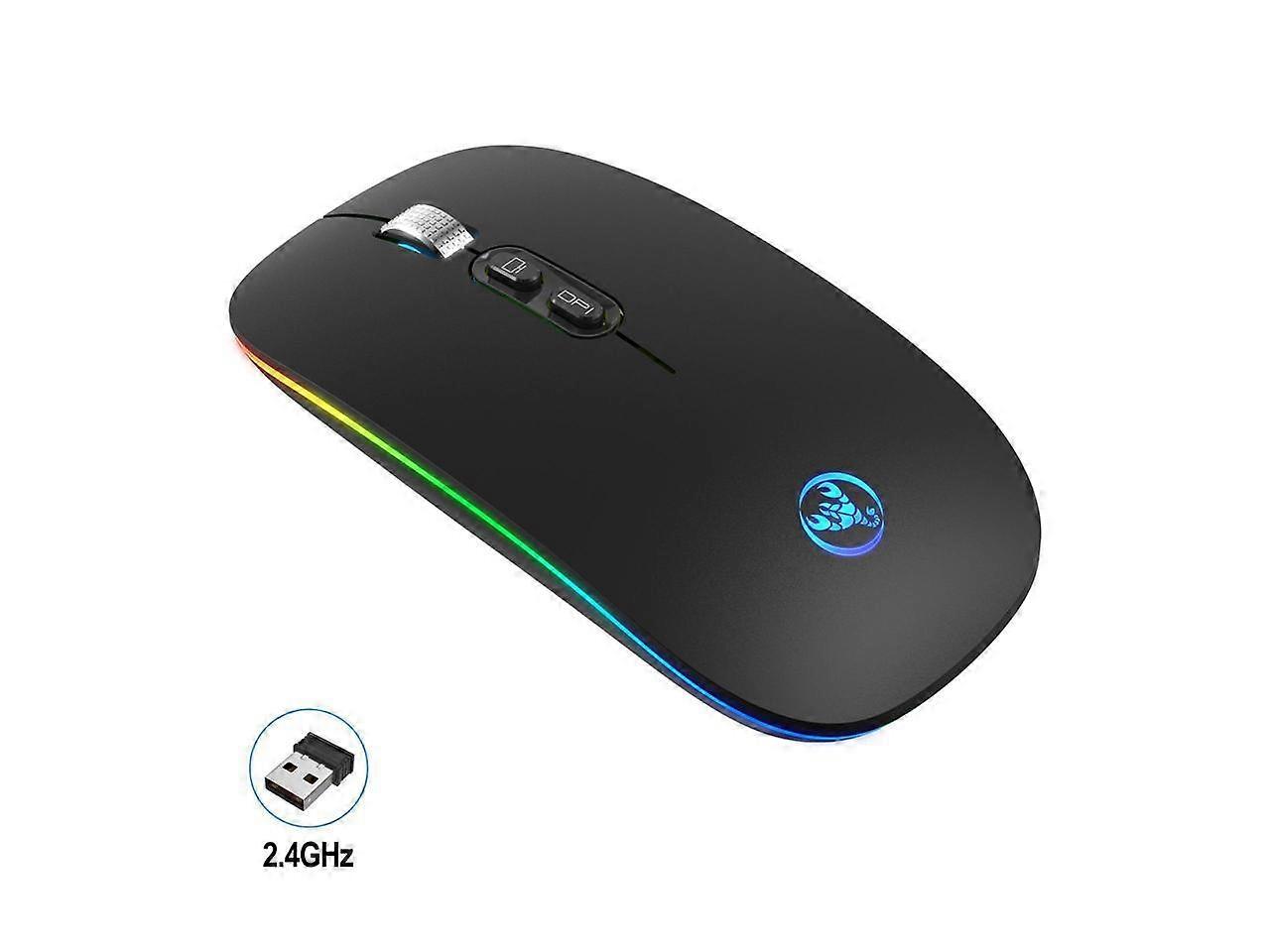 2.4G Wireless Mute Office Mouse 3 Adjustable DPI Built-in 500mAh Rechargeable Lithium Battery Ergonomic Mice for PC Laptop