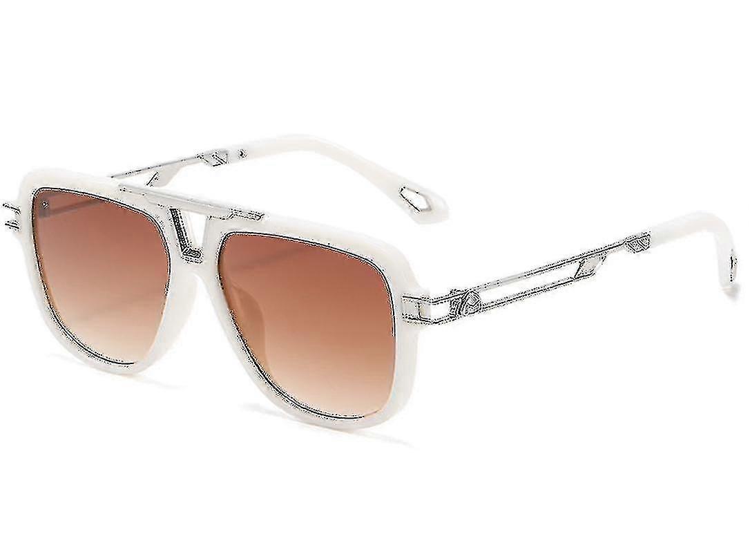 (beige Frame Gradient Tea)metal Square Sunglasses Sunglasses