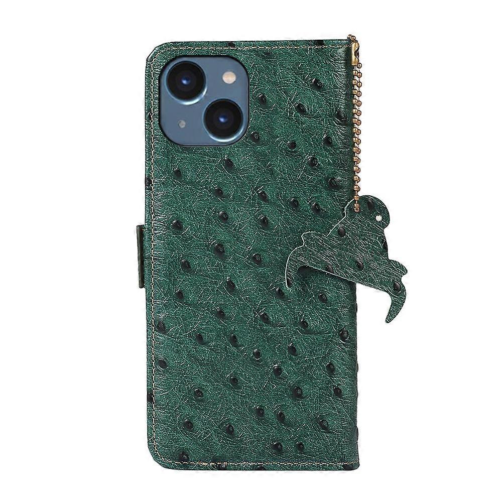 Ostrich Pattern RFID Phone Case For iPhone 15