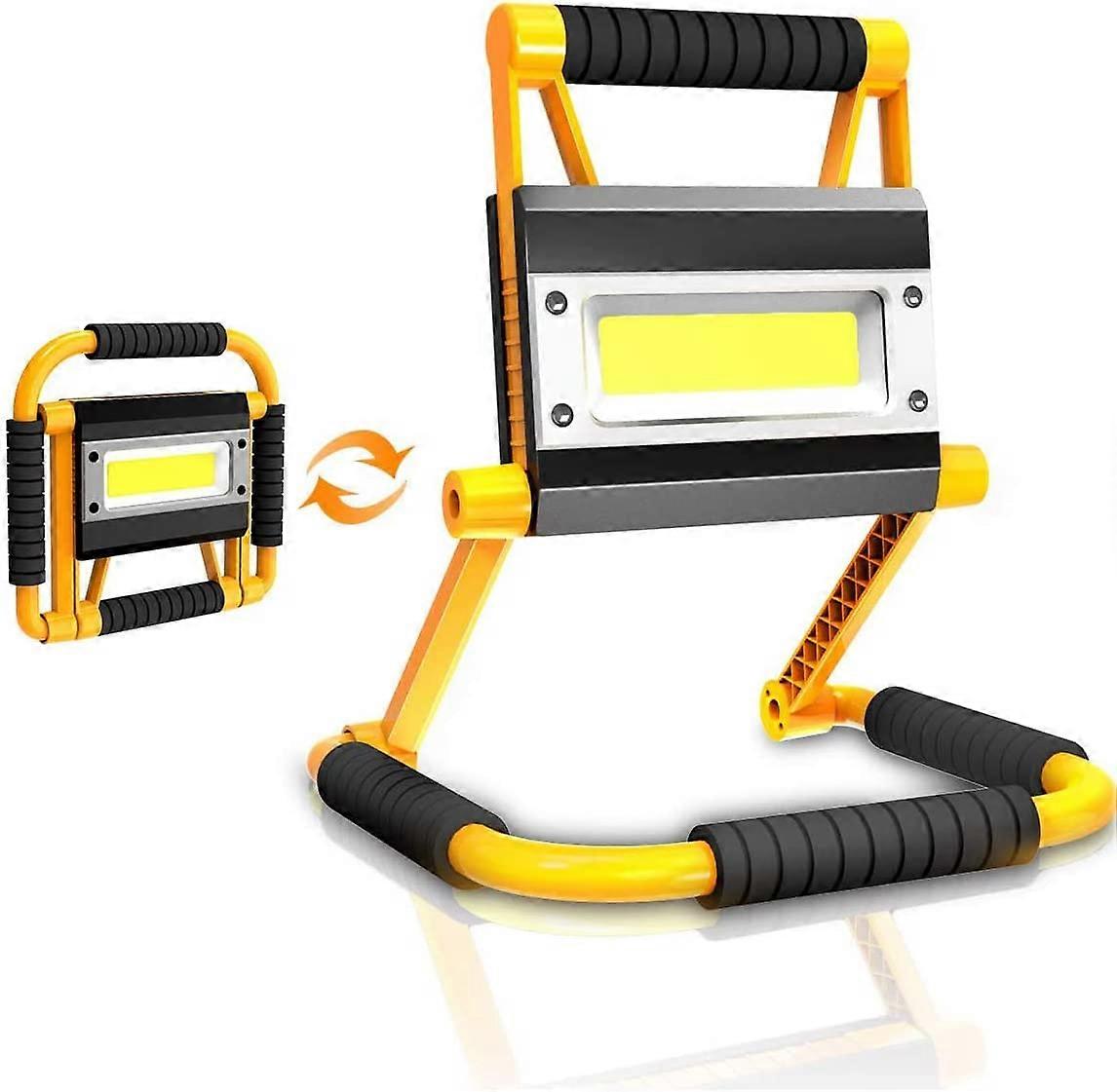 20W LED Work Light Portable Rechargeable Foldable Floodlight Camping Lights Power Bank Emergency Safety Lights Construction Site Spotlights with 360 R