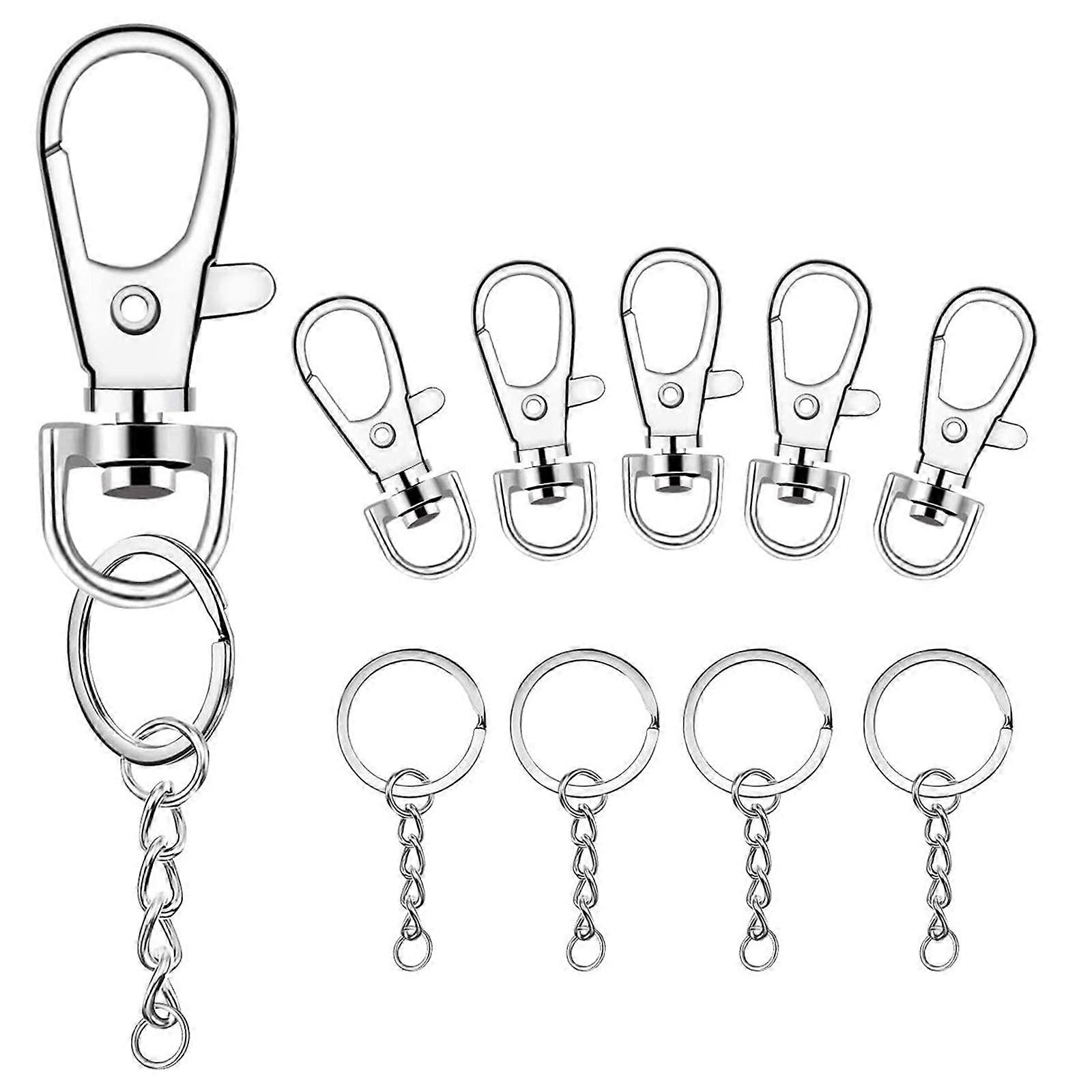 100Pcs DIY Keychain Kit with Swivel Snap Hooks for Key Ring for DIY Keychain Lan