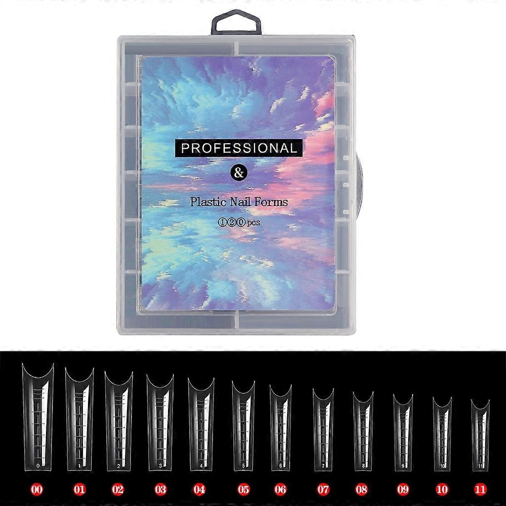 Nail Gel Forms with Scale Clear Dual-Nail Forms Gel Nail Mold Extension Forms