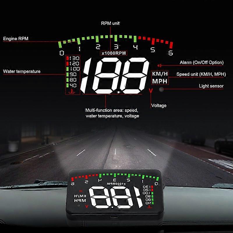 OHANEE HUD Car A900 OBD2 Head Up Display Speed RPM Water Temperature Car Electronics hud obd2 display Overspeed Head-Up Display