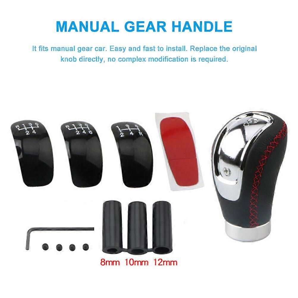 1 Set of Gear Shifting Knob 5 Gear Shifting Knob Head with Adhesive and Adapters