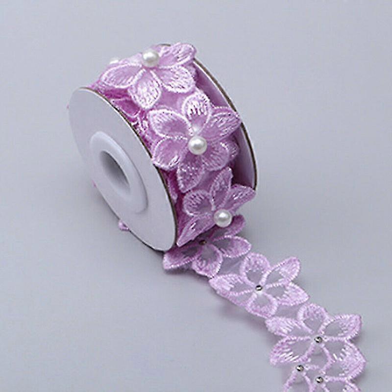 3Dオーガンザフラワーレーストリムビーズアップリク33cm単層花びらリボン刺繍生地縫うクラフトDIY手作り布テープ