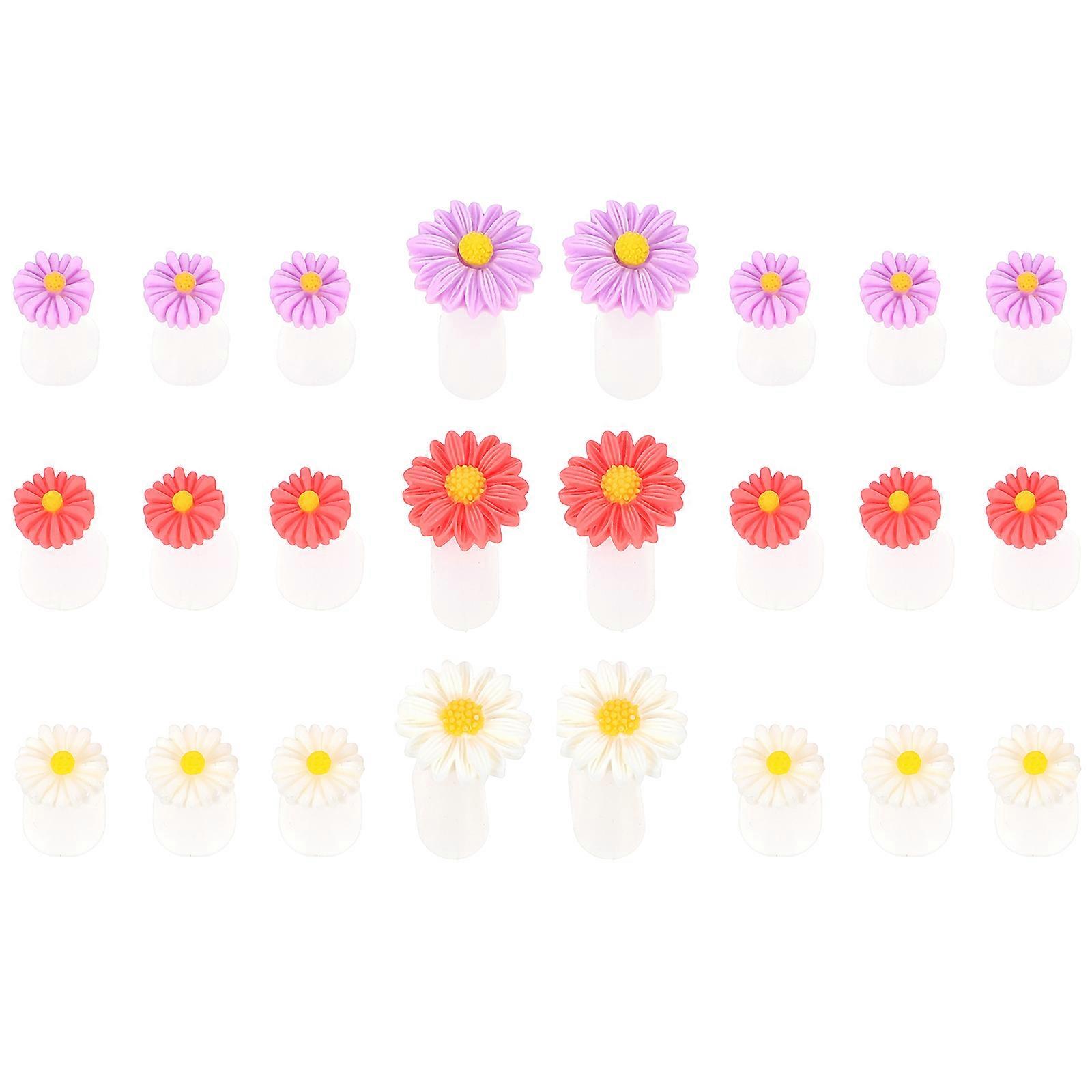 24pcs Daisy Flower Silicone Toe Separators Toes Dividers Pedicures Tools