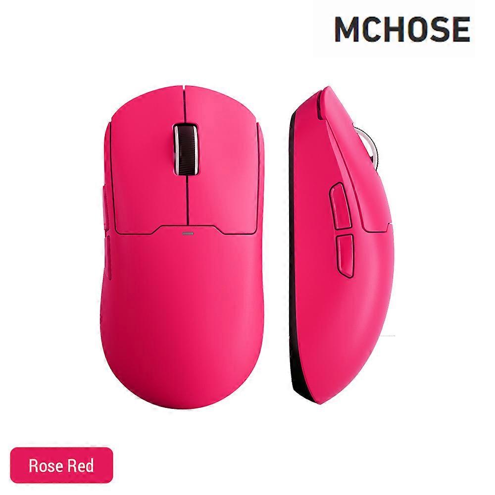 MCHOSE A5 Series Wireless Mice Tri-Mode Connectivity 2.4G Wireless/BT/Wired Mice Lightweight Gaming Mice with Adjustable Moving Speeds Rose Red
