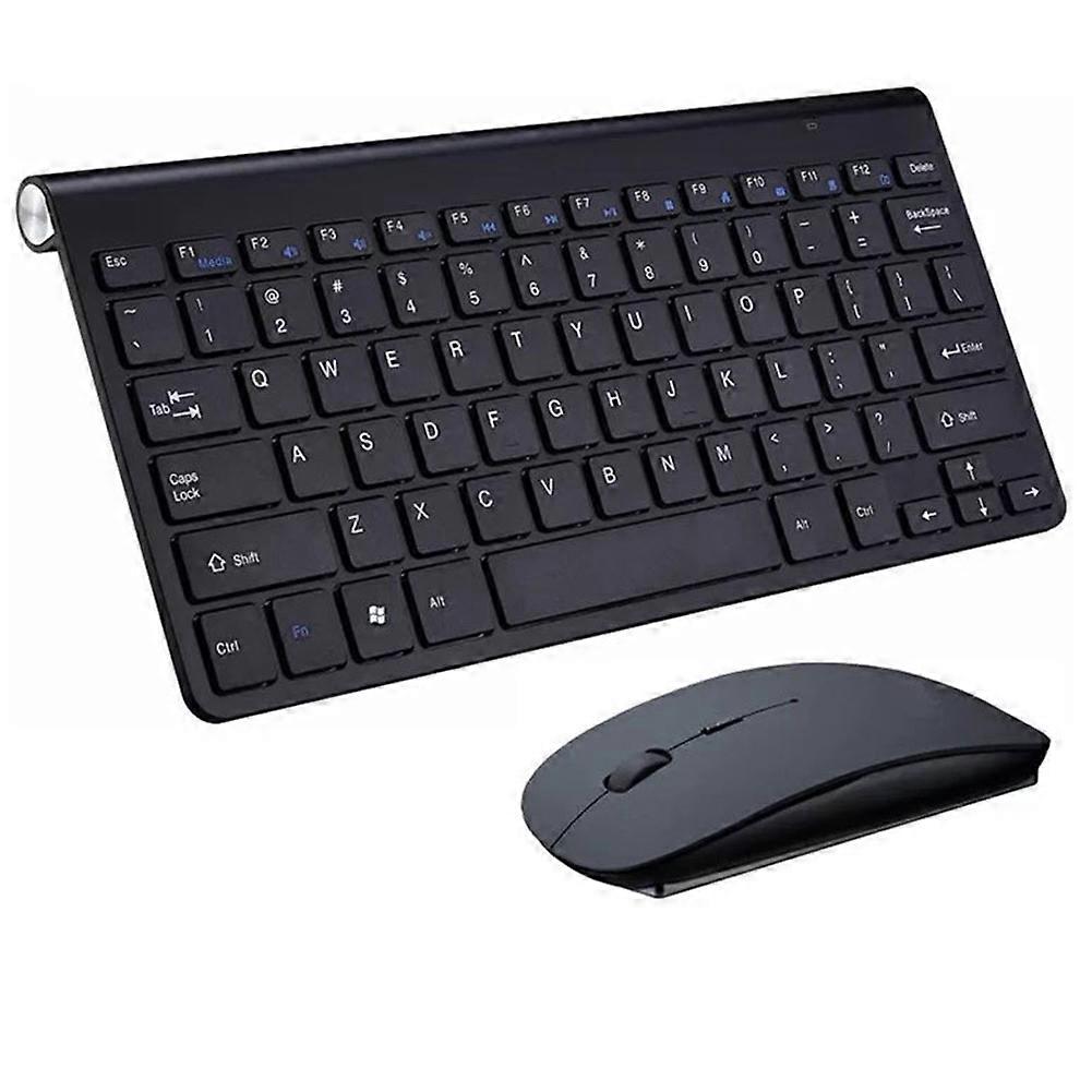 Ultra-thin 2.4G USB Wirelesss Mute Keyboard Mouse Kit for Smart TV Desktop PC