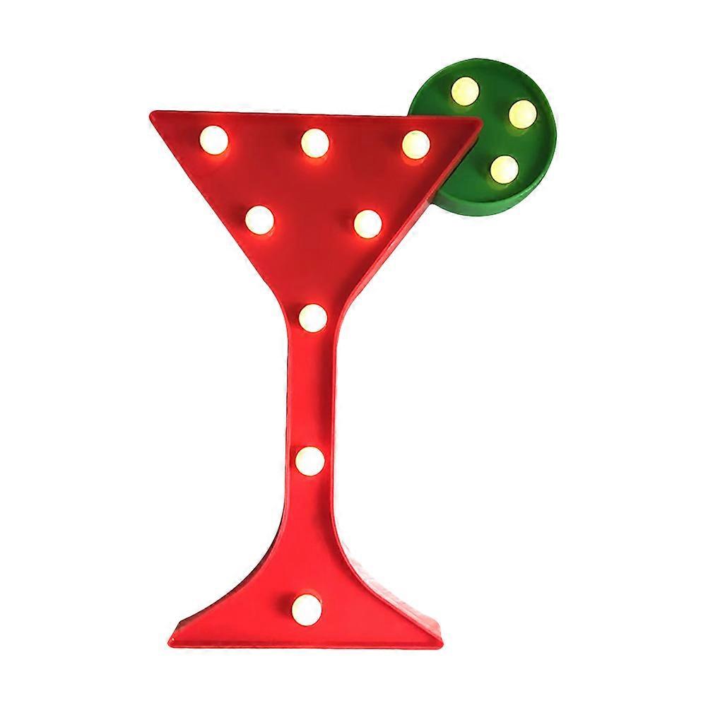 1Pc Wine Glass Shaped LED Light Creative Party Night Light Without Battery