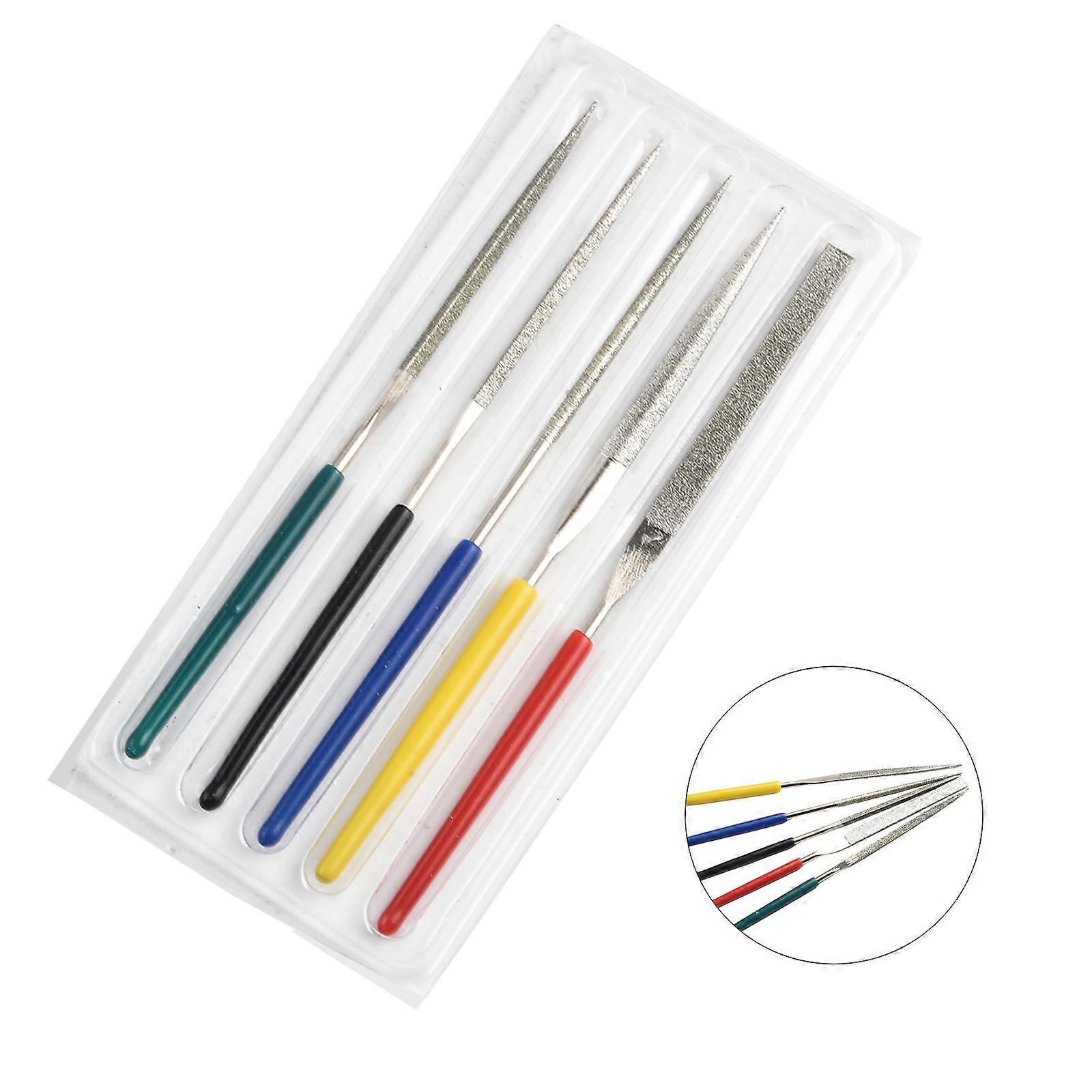 Small Needle Files 5pcs/Set Stone Ceramic Triangle DIY Deburring Diamond Files Flat Hand Tool Metal Multi Purpose