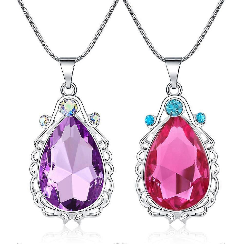 New product,2 Pack Princess Necklaces, Twin Sisters Teardrop