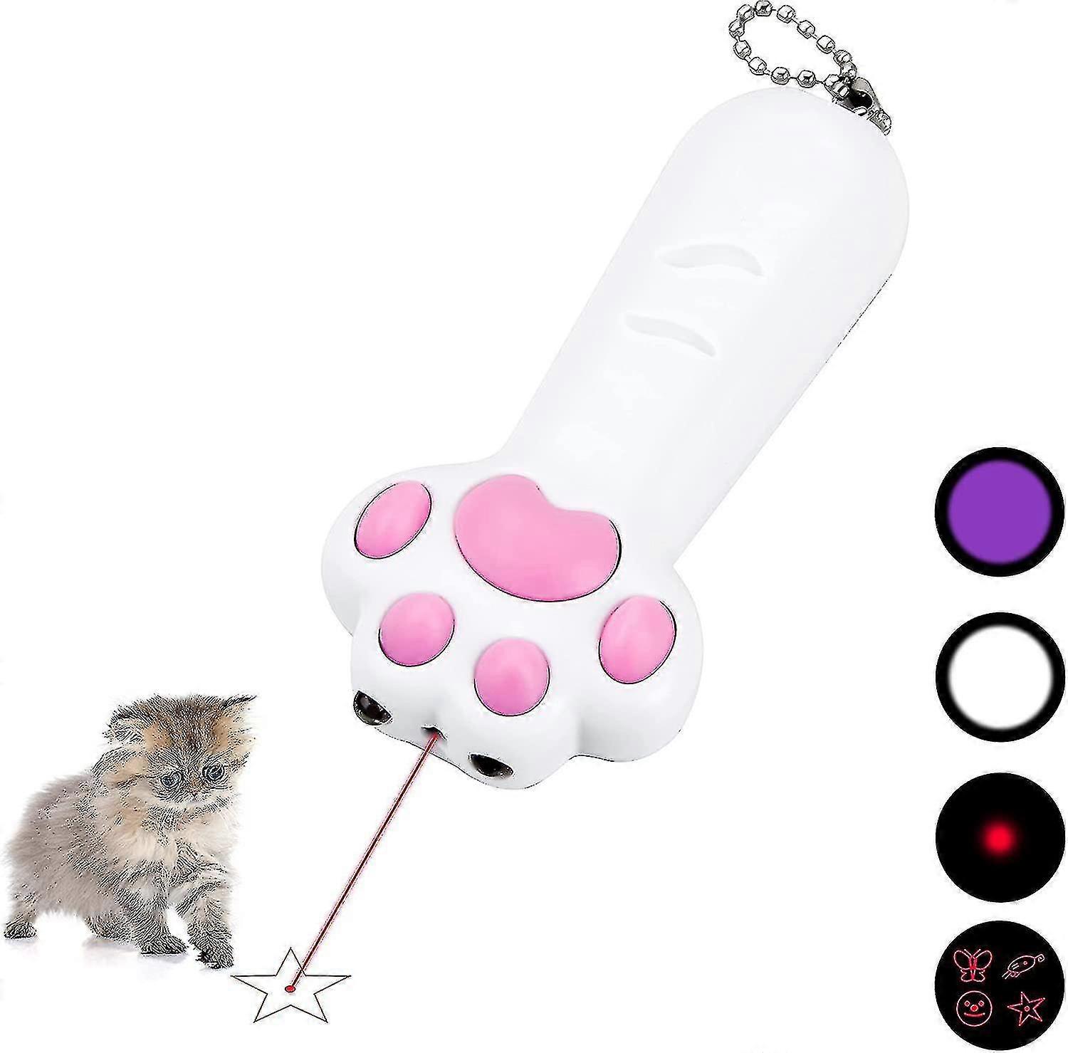 ペット猫レーザーおもちゃ7 in 1 Ledポインター足シェーピング、3照明モード、猫犬チェイサー用ペットトレーニングツール