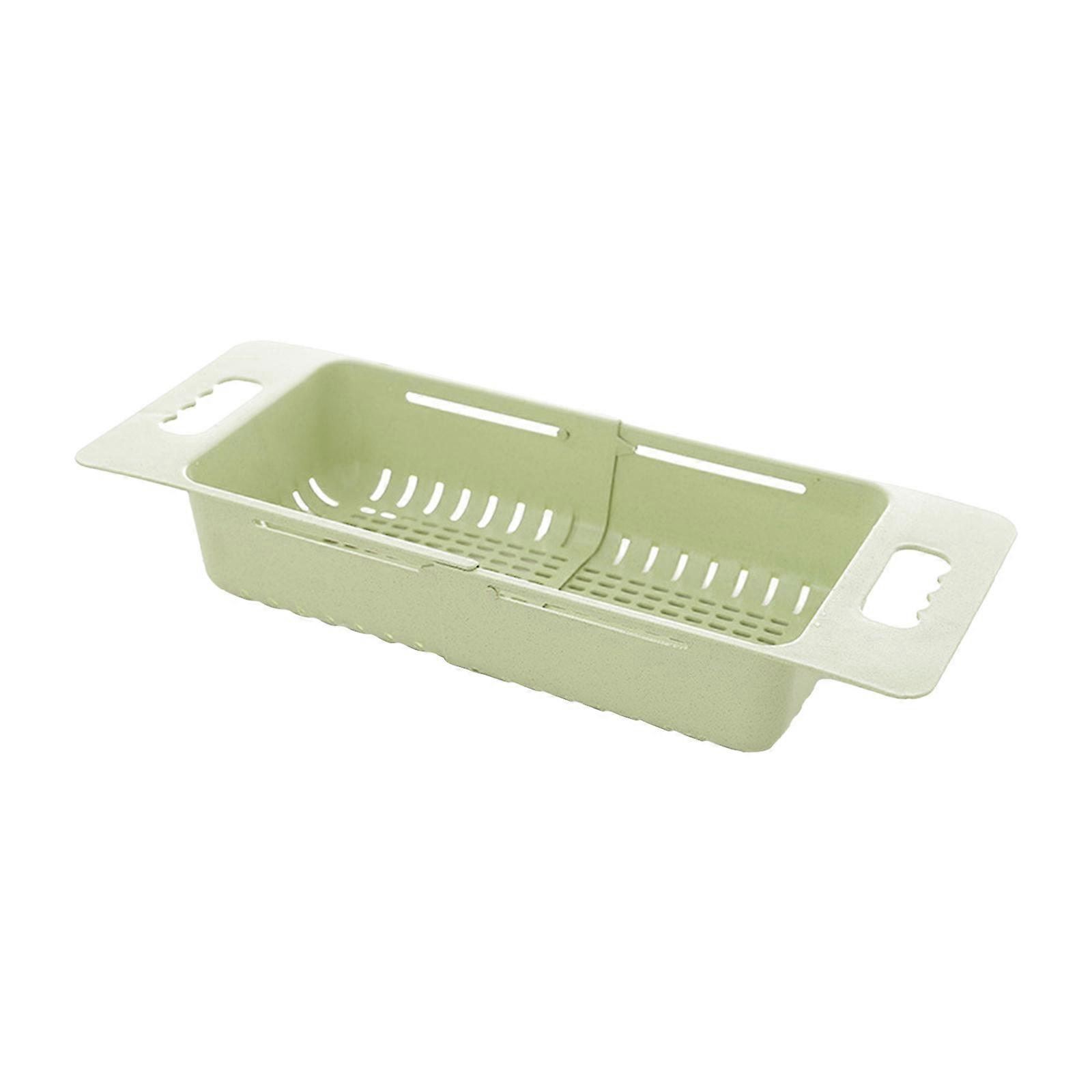 Telescopic Drying Rack for Kitchen Sink with Hollow Design, Multifunctional Dish Drainer for Fruits, Vegetables, and Tableware (Green, Blue, Pink)