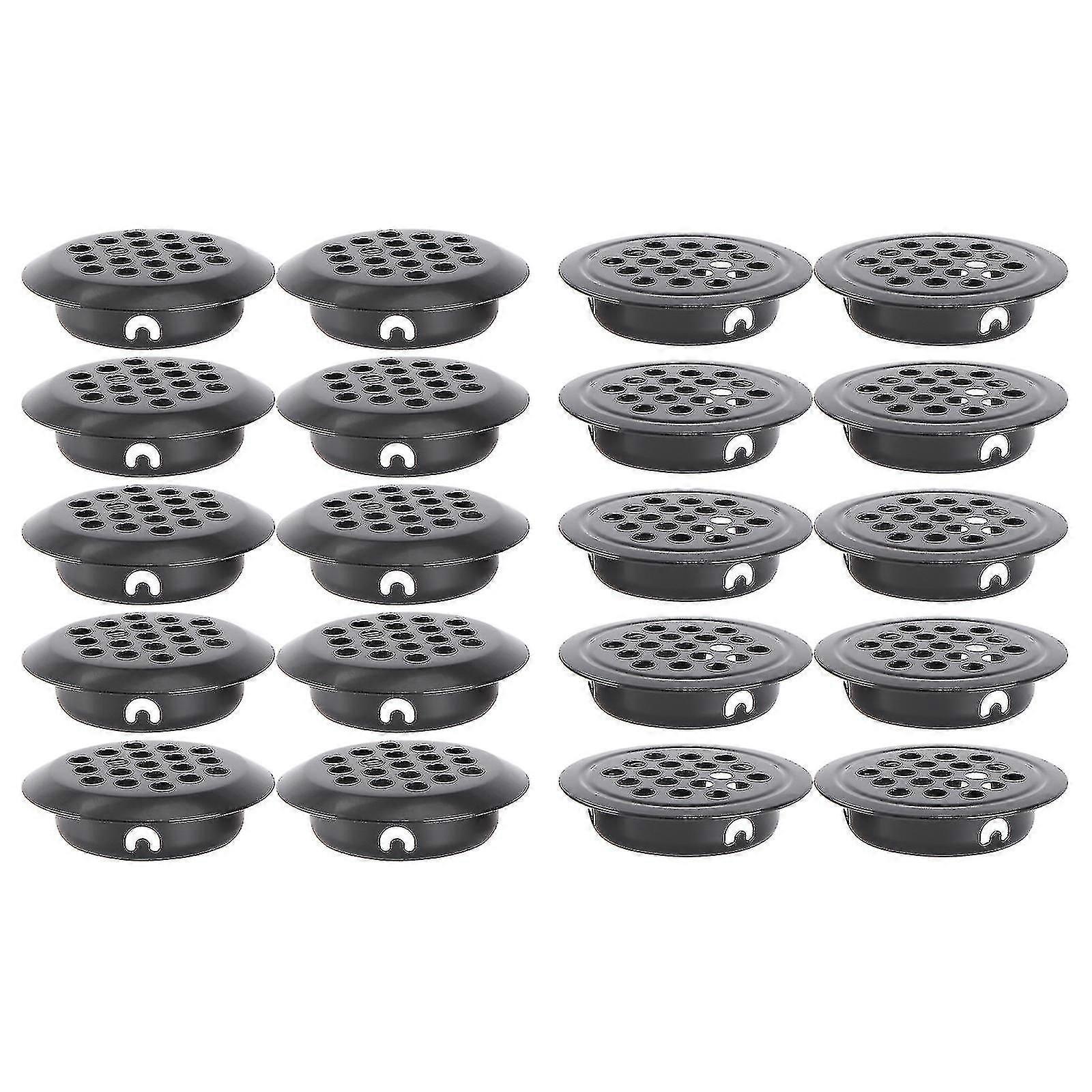 20pcs τρύπα πλέγματος ντουλαπιών ανοξείδωτου εξαερισμού αέρα louver μαύρο