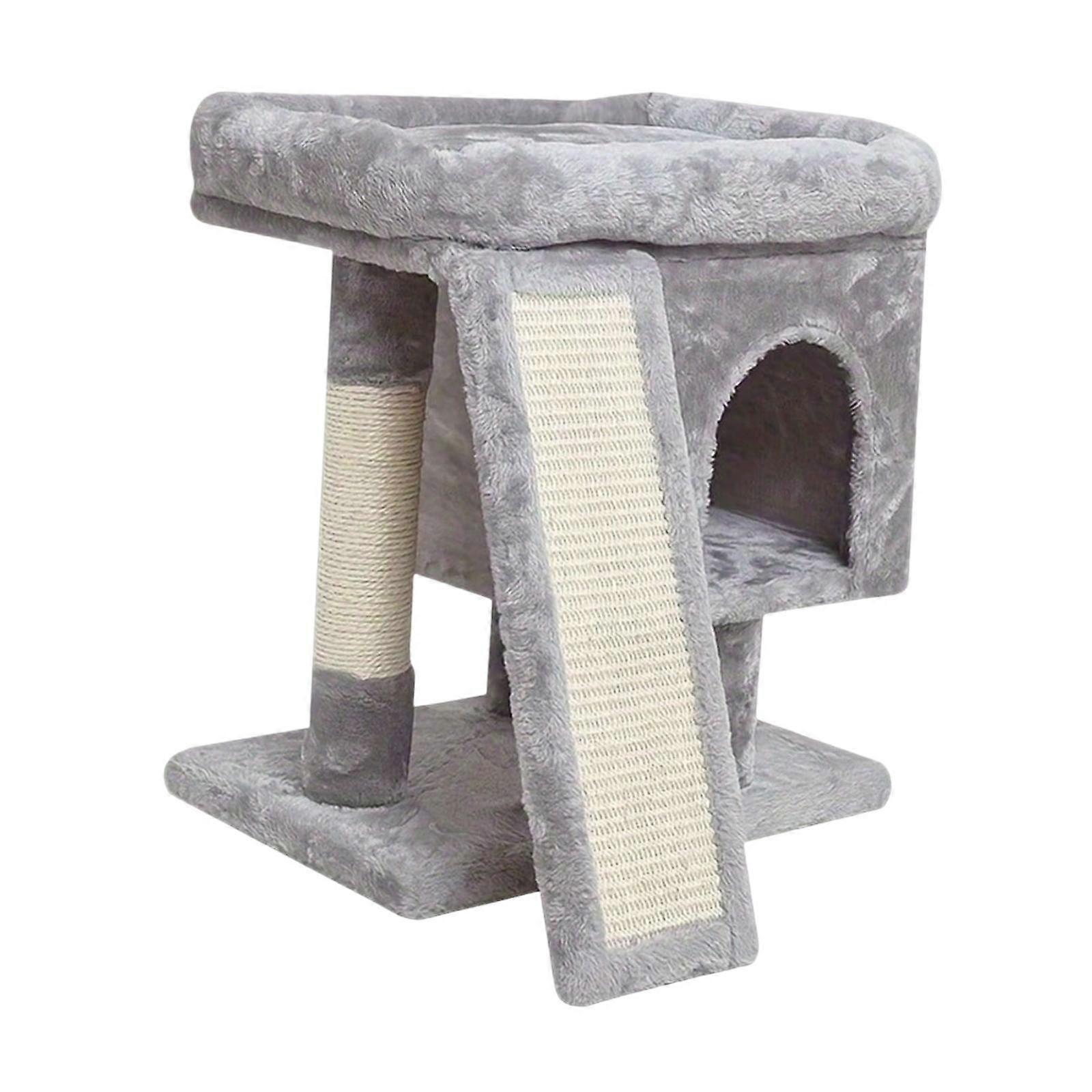 Cat Tree Activity Center Multilevel Kitten Tower for Kitten Indoor Cat Gray