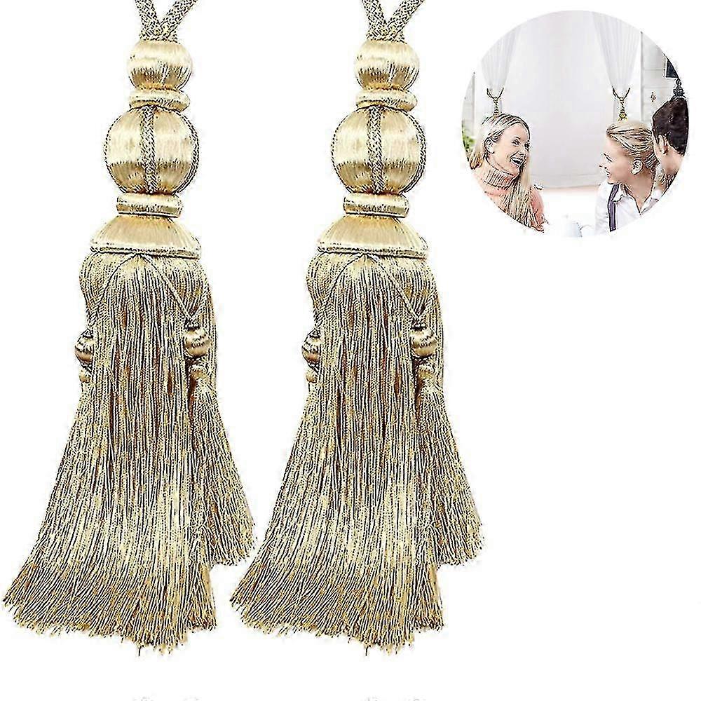2pcs Braided Lantern Tiebacks, Handcrafted Window Curtain Holdbacks