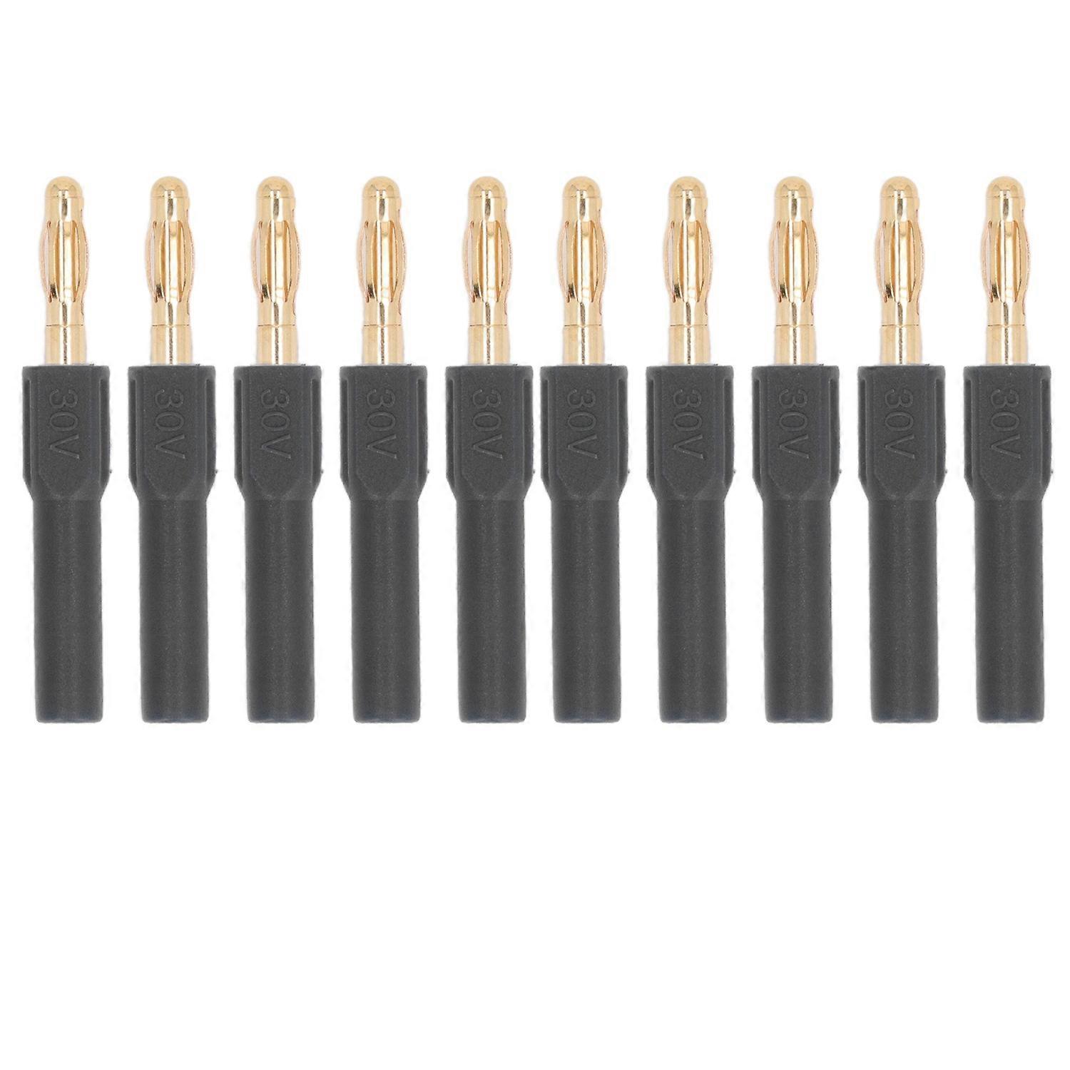 10Pcs Banana Plug 4.0mm Male to 2mm Female Connector 30V AC 60V DC 32A for Testing Black