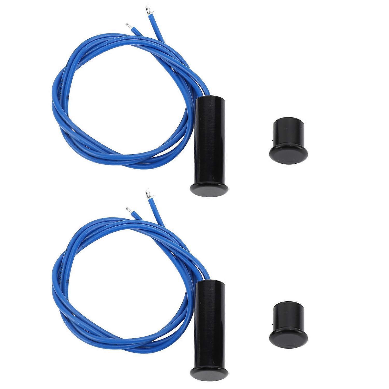 2 Sets Recessed Magnetic Switch AC220V Iron NC Wired Door Sensor Window Reed Switch for Alarm System