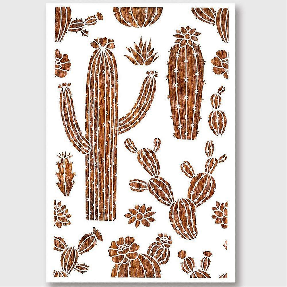 1pc PET Hollow Out Drawing Painting Stencils for DIY Scrapbook Photo Album Cactus Pattern 600x400mm