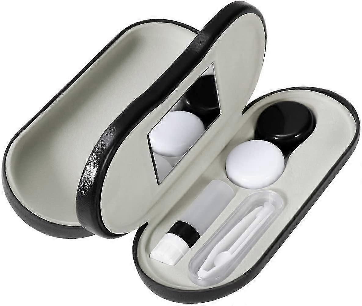 Glasses Case and Contact Lens Case - Portable 2 in 1 Double Sided Lens Case -
