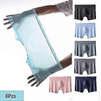 6pcs Men Panties, Mens Ice Silk Boxers Seamless Sexy Underwear, Man Ultra-thin Breathable Boxer Shorts, Male Underpants