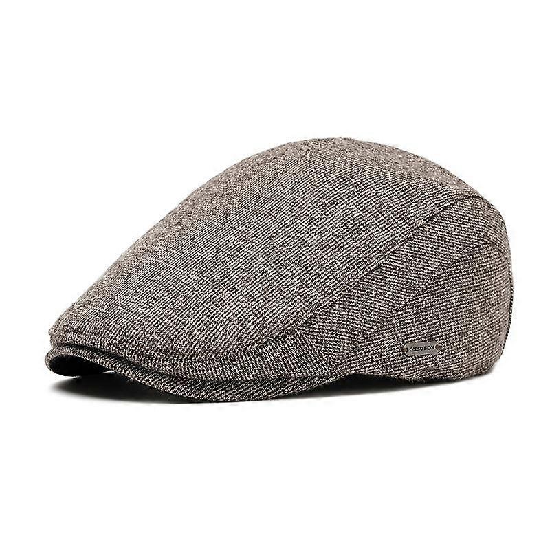 Autumn Winter Velvet Warm Beret Men's Knitted Cap Forward Cap British Newsboy Cap