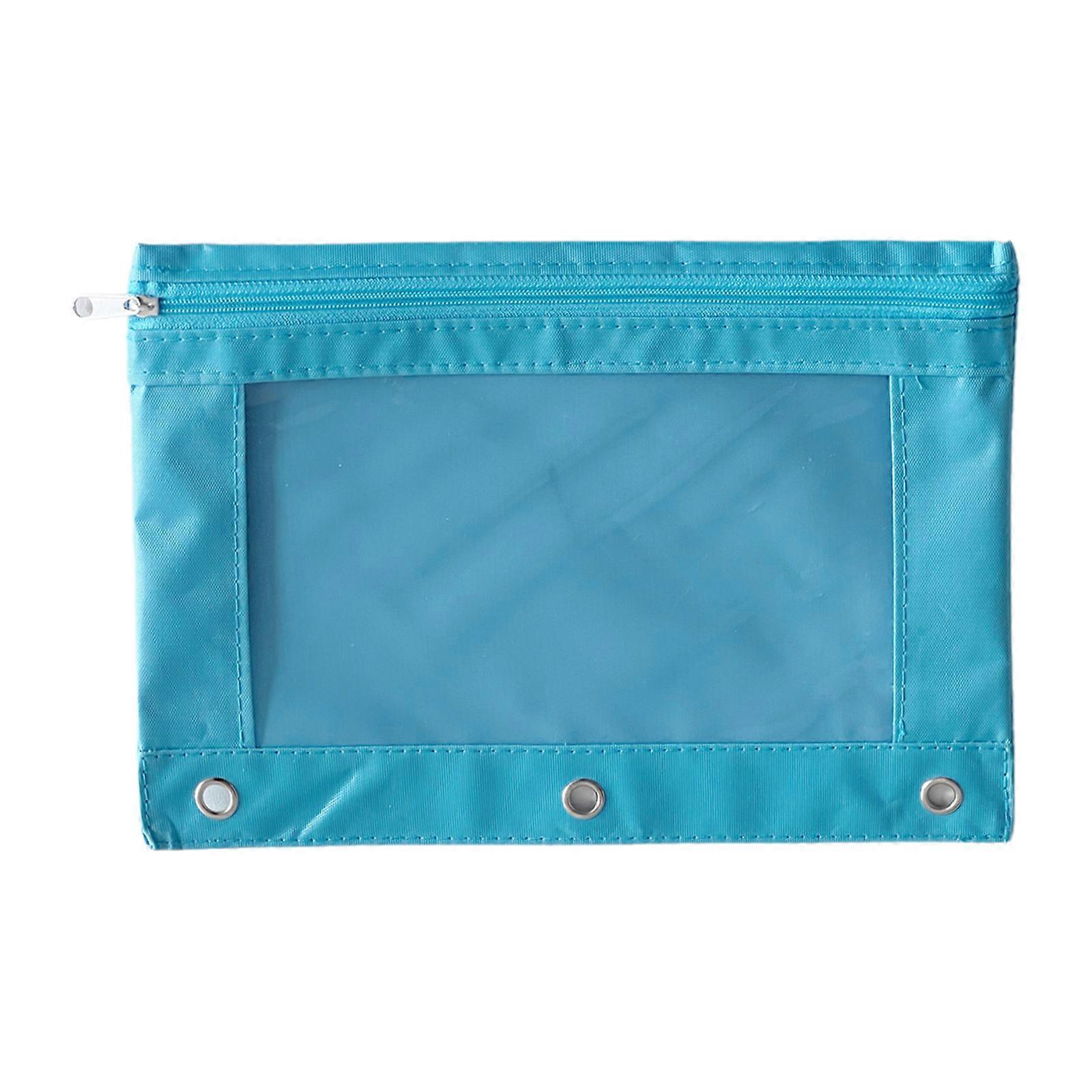 Practical Small Storage Pouch Stationery Bag Convenient Toiletry Storage Bag Makeup Organizer with Zippers for Travel Sky Blue