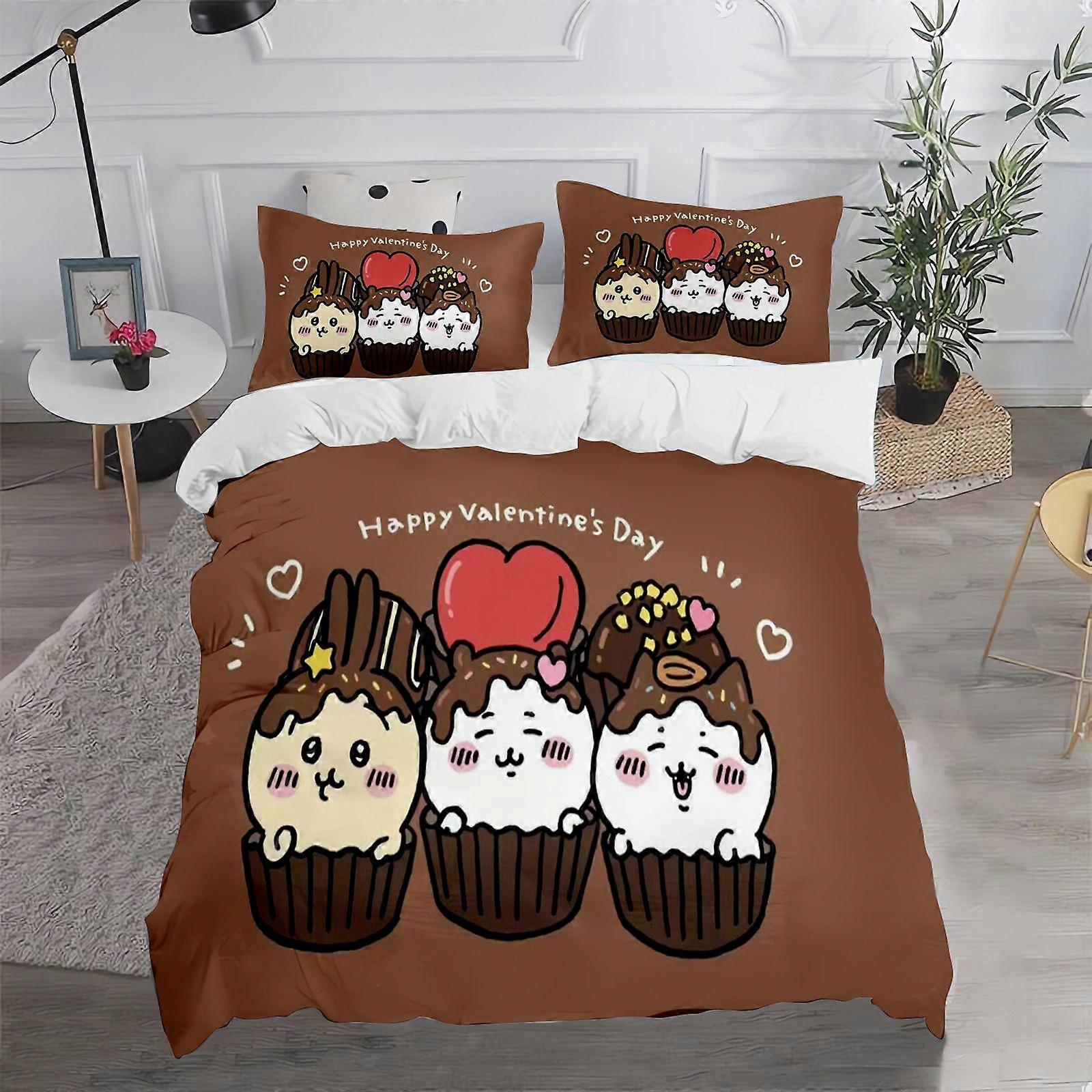 v2686 Lakan CHIIKAWA-Täcke Överdrag Sängkläder Barn % Polyester Dekor Ultra Mjuk och Bekväm Sovrum Present Ny Designer 3-delat sängkläder set (1 D
