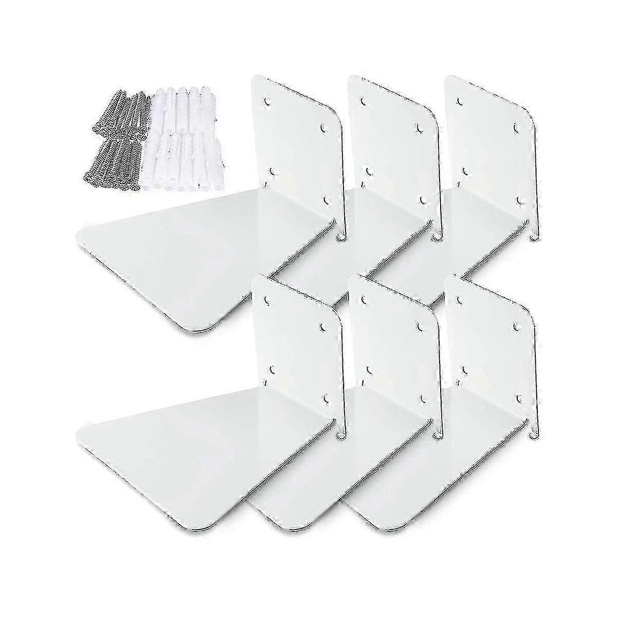 Invisible Floating Bookshelf Floating Book Storage Rack Wall Mounted Perforated Bookshelf Set White