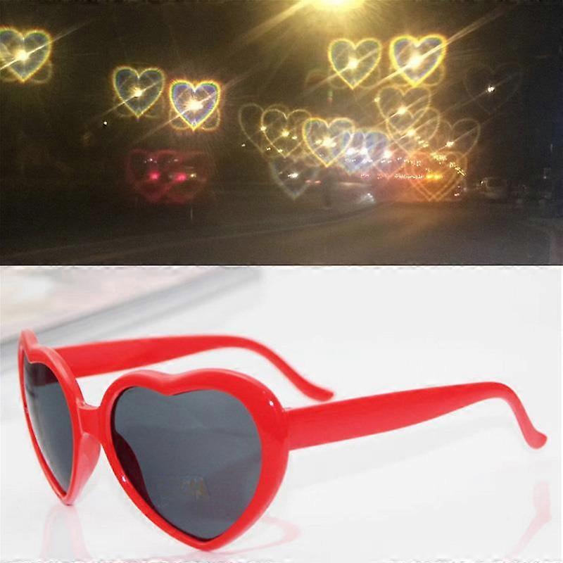 8 Colors Heart Shape Light Effects Glasses Love Heart Sunglasses for Women Girls Kids Party Night Club Sunglasses Valentine Lover Gifts