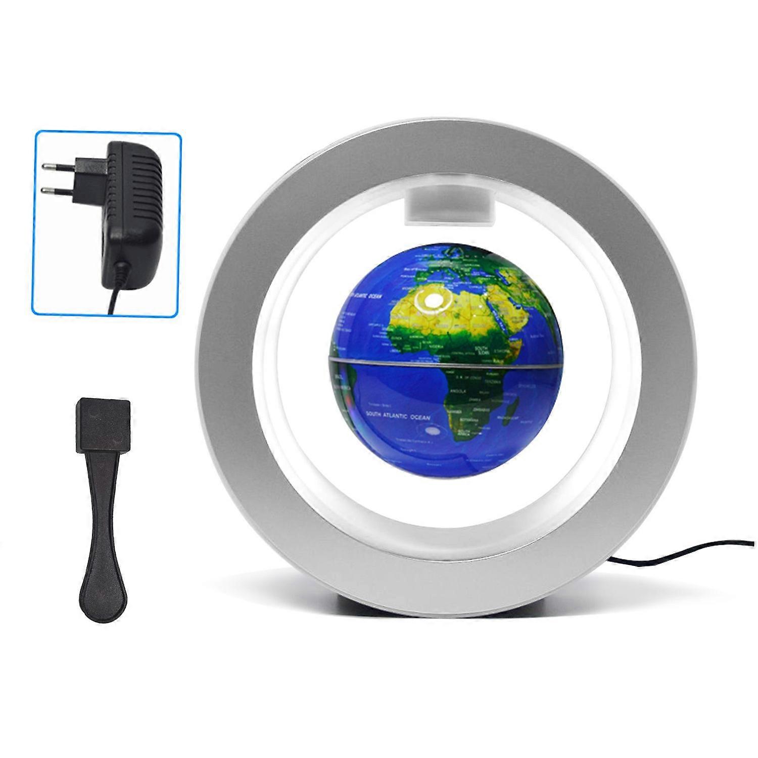 Floating Globe 4 Inch Magnetic Levitation Rotating World Map with LED Base for Children Home Desk De