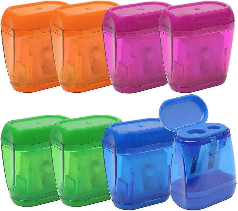 8pcs Manual Pencil Sharpeners, Double Hole Pencil Sharpener fast