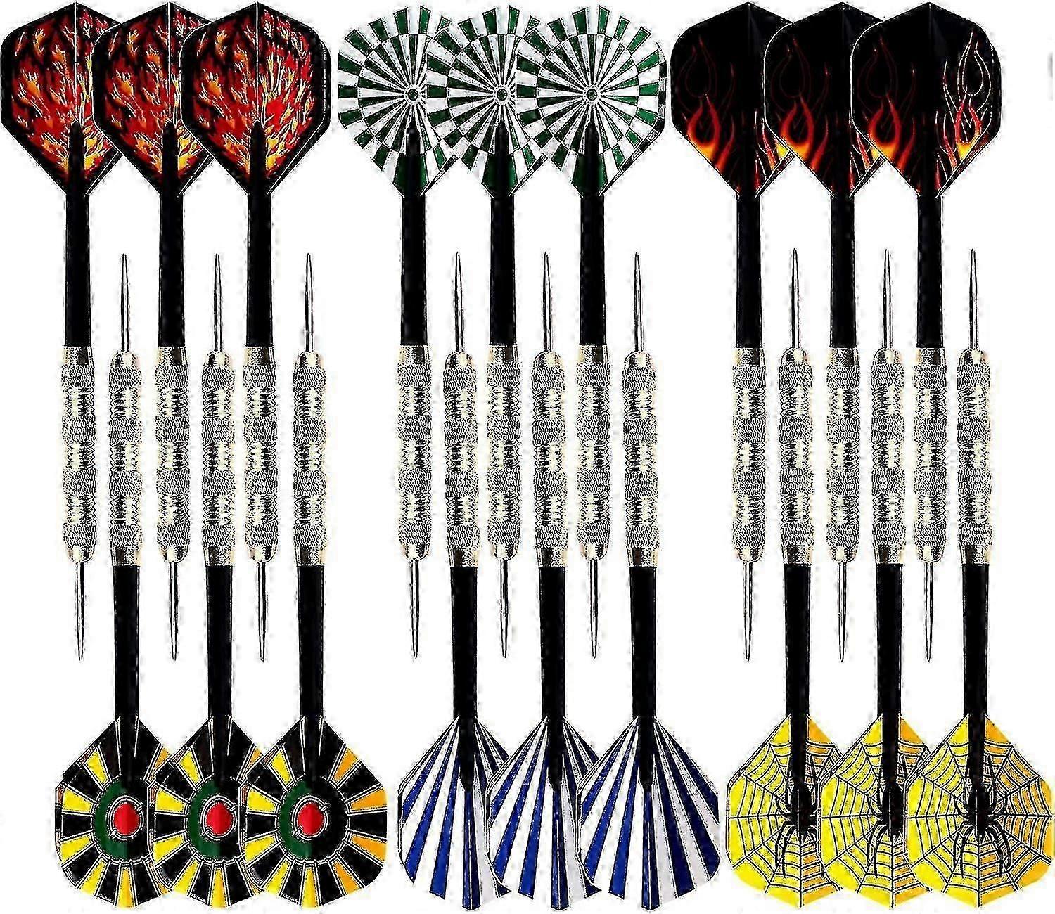 Dartsett med stålspiss, 18 deler profesjonelle metallpiler for dart