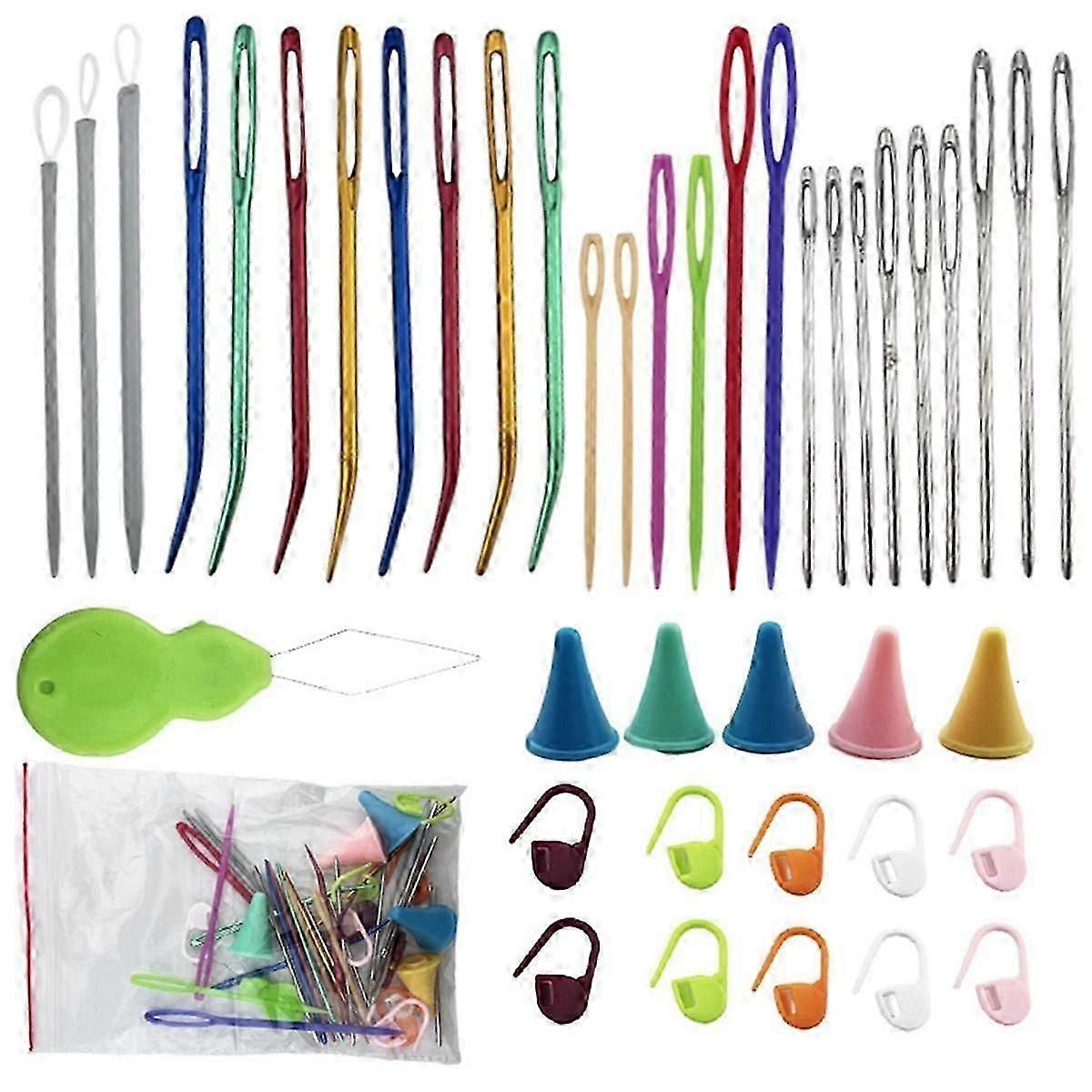 42 Pcs Yarn Needles Set  Assorted Yarn Needles Bent Tapestry Needle Weaving Needle Darning Needles