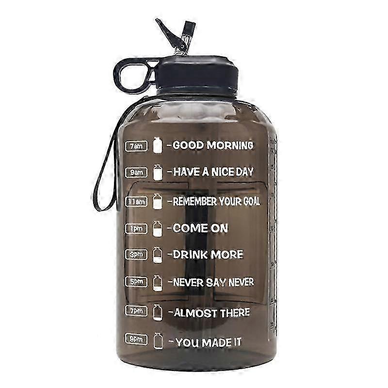 Motivational Water Bottle With Straw And Time Marker