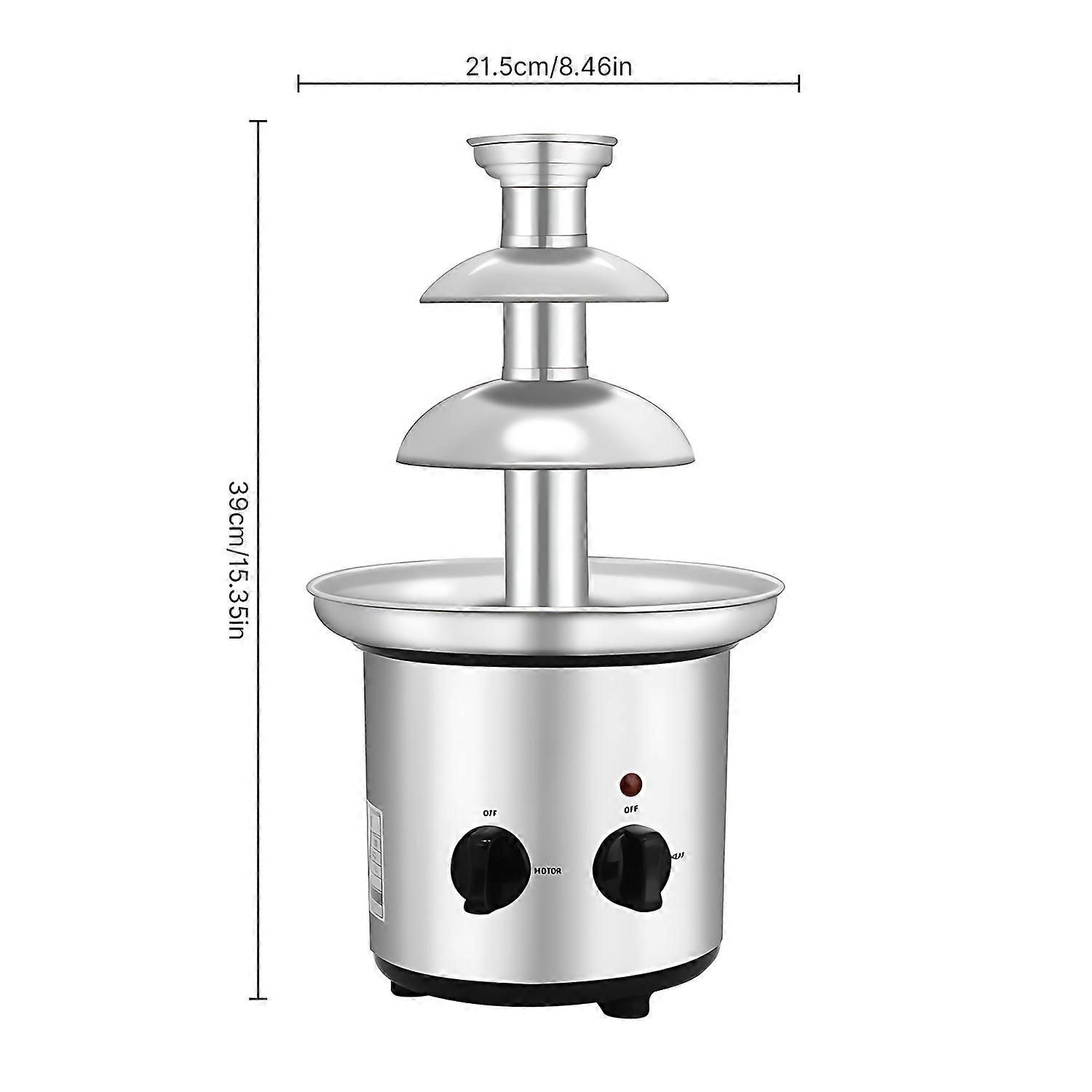 3 Tier Electric Chocolate Fountain Machine with Tray Automatic Temperature Control Food Grade Non St