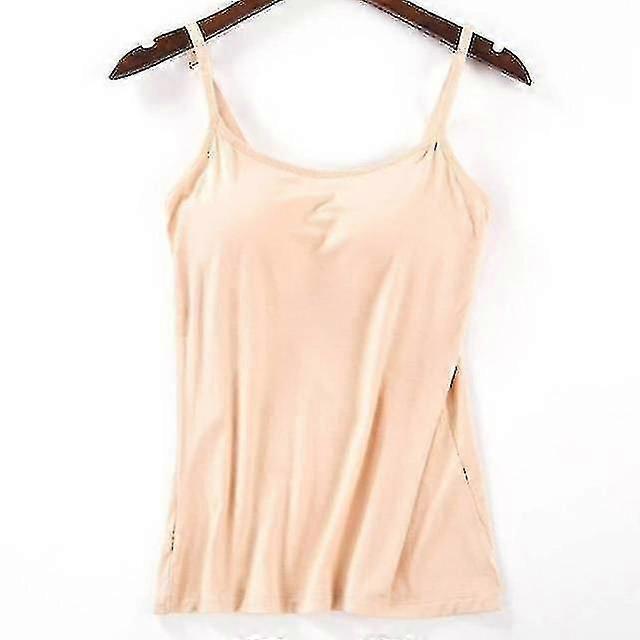 Women Padded Soft Casual Bra Tank Top Women Spaghetti Cami Top Vest Female Camisole With Built In Bra-kfndaw