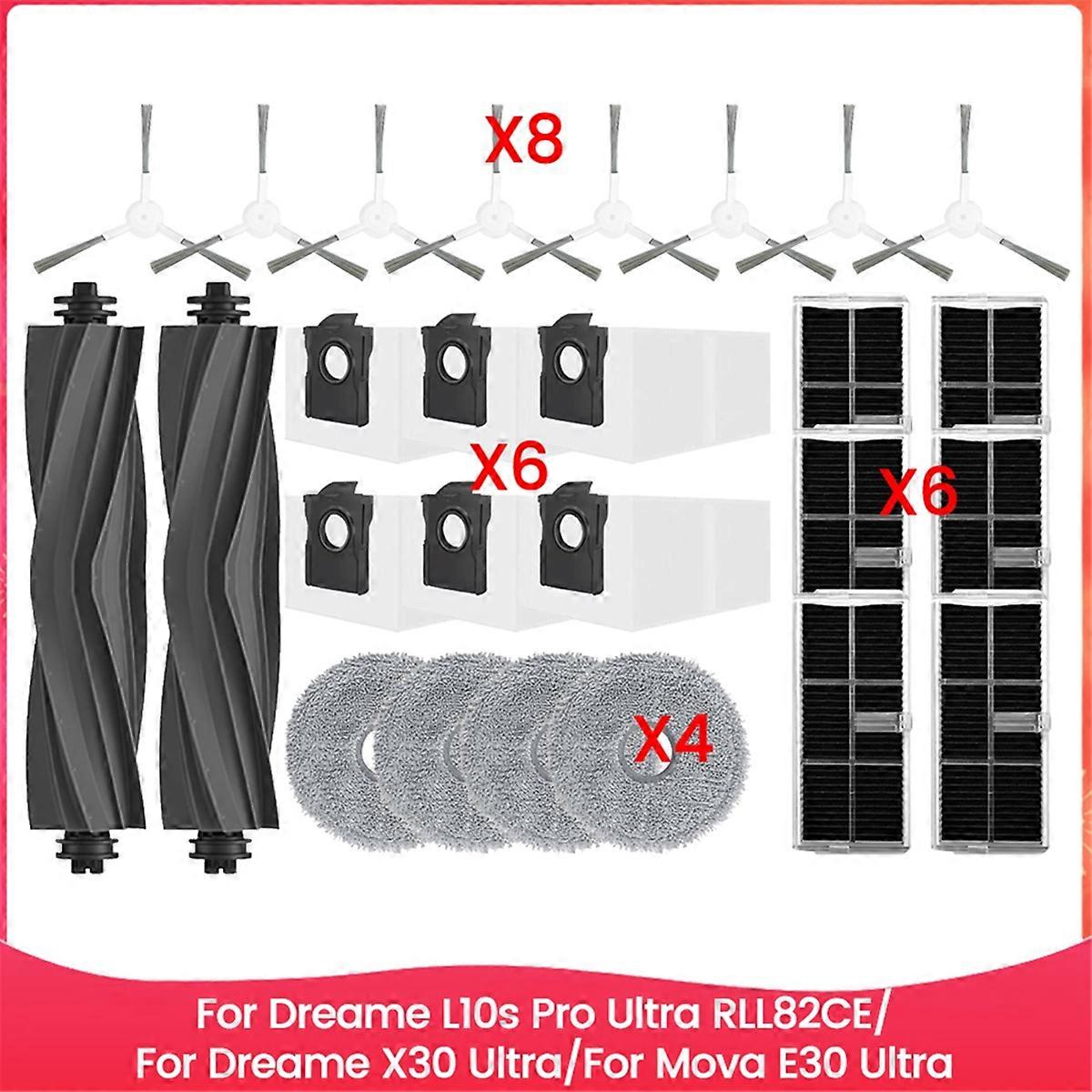 Lot de 26 filtres à poussière et serpillères pour aspirateurs L10s Pro Ultra Heat RLL82CE/X30 Ultra/E30 Ultra