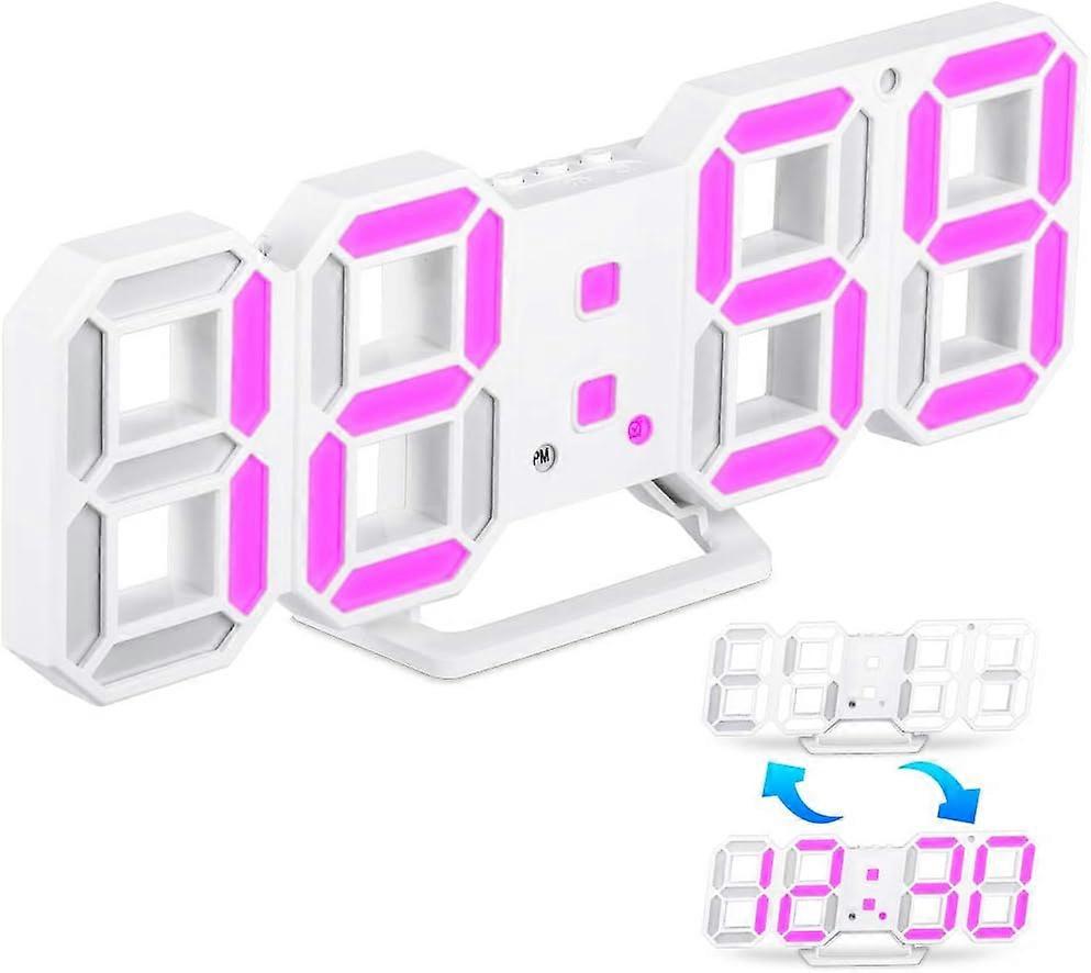 Elegant Digital Wall Clock, 3D LED Display with Remote Control, Adjustable Brightness, Snooze Function, Memory Function for Gift Giving to Children,