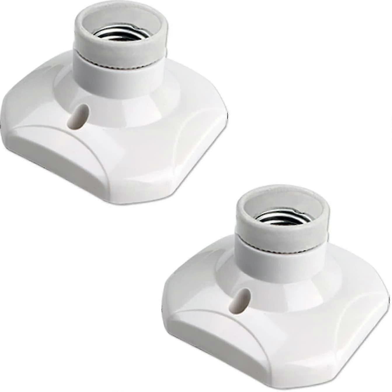 E27 Screw Ceiling Light Socket For Indoor Wall Lamp, Ac 230v, E27 Led Bulb Holder, Plastic Base E27 Socket For Garage Workshop Ceiling, Set Of 2 - PJ