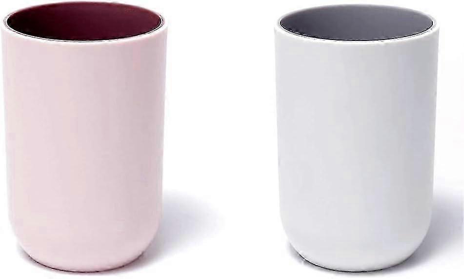 Cup 10.5oz, Unbreakable Reusable Drinking Cups Set Of 2 Colors, Plastic Toothbrush Cup Tumbler 300ml