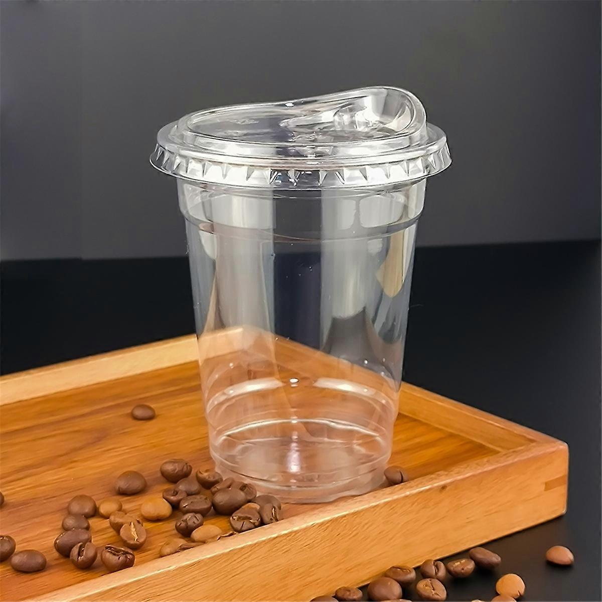 16oz Plastic cup with direct drinking lid Clear disposable cup