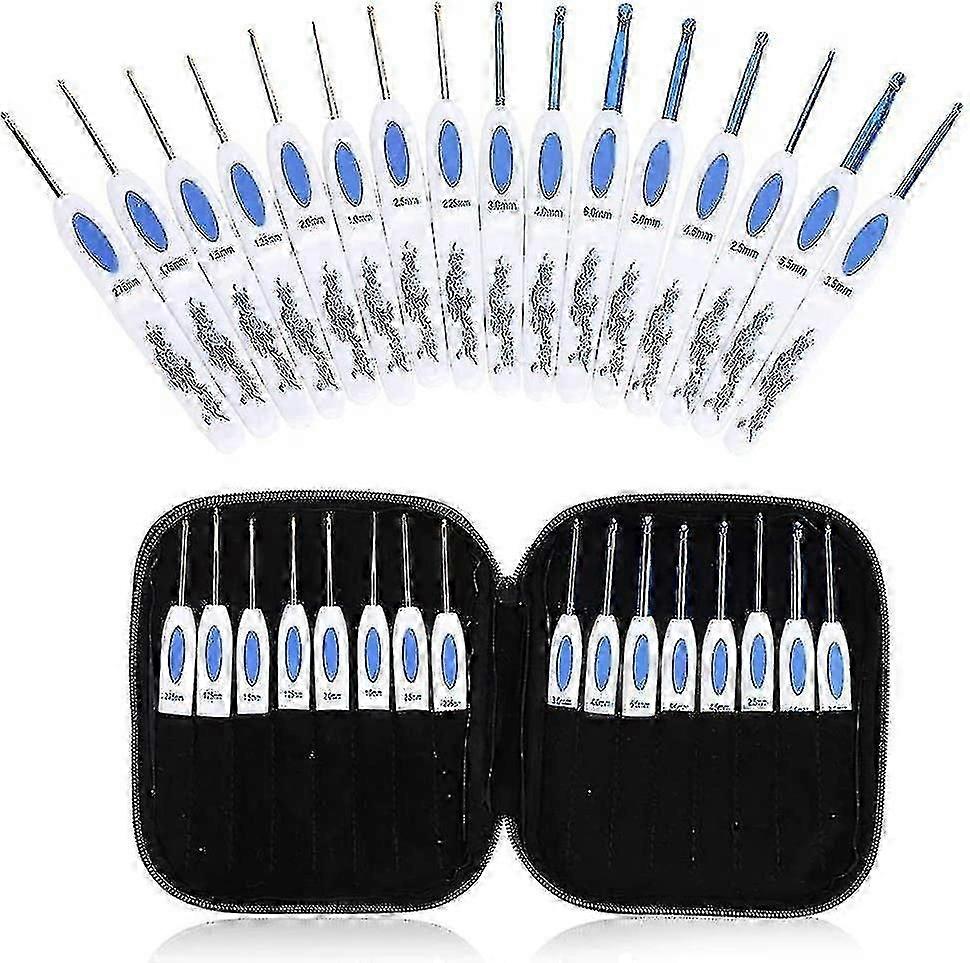 Clover Crochet Hooks Set 16pcs With Portable Case For Diy Hand Knitting Art For Lovers(blue)