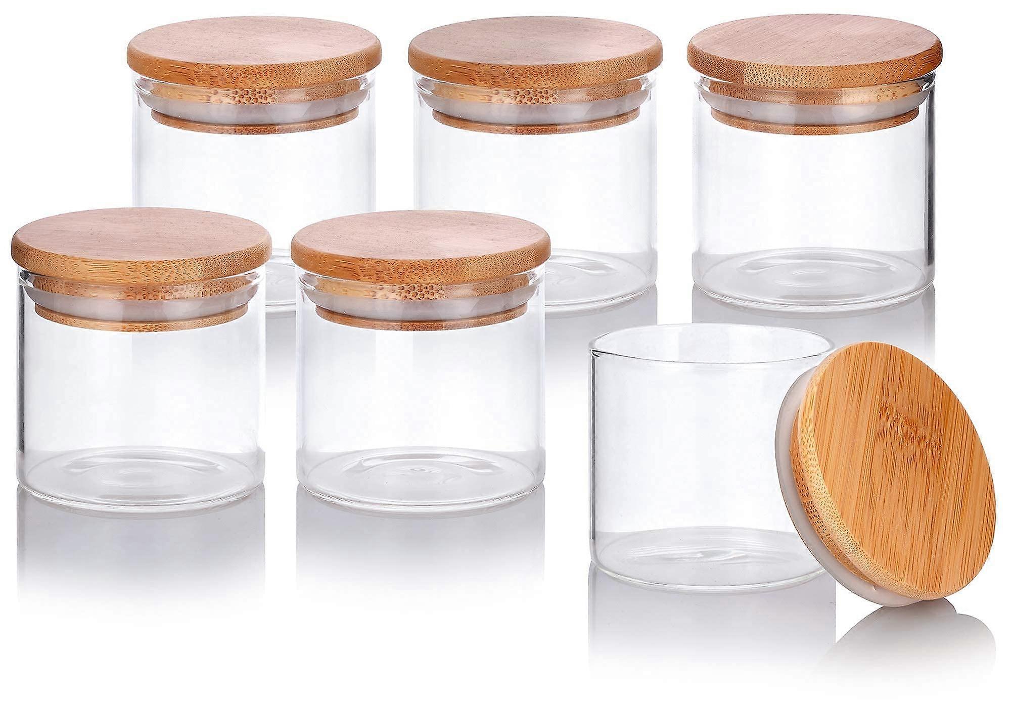 6 Pack Clear Glass Borosilicate Jar 4 oz