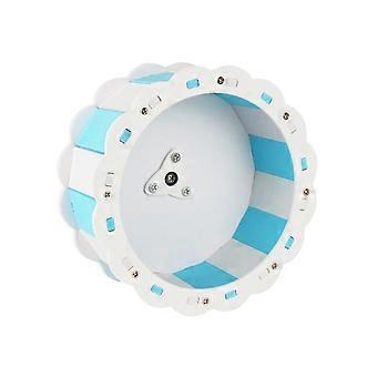19 cm Hamsterrad in Sonnenblumenform, geräuscharm, aus PVC, mit Schraubmontage, für Kleintiere, himmelblau und weiß