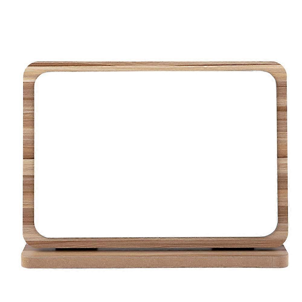 Aestivate Rectangle Compact Table Mirror with Wooden Frame, 90 Degrees Vertical Makeup Mirror for Cosmetics